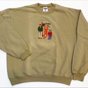 Deer Hunting People Tan Men’s Crew Neck Sweatshirt